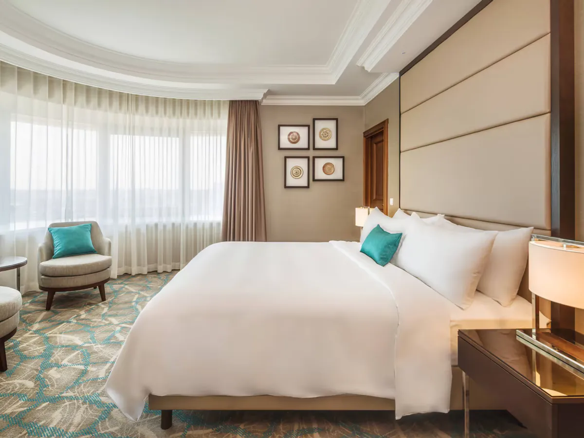 Ceramic artworks installed in a guestroom at JW Marriott Bucharest Grand Hotel.